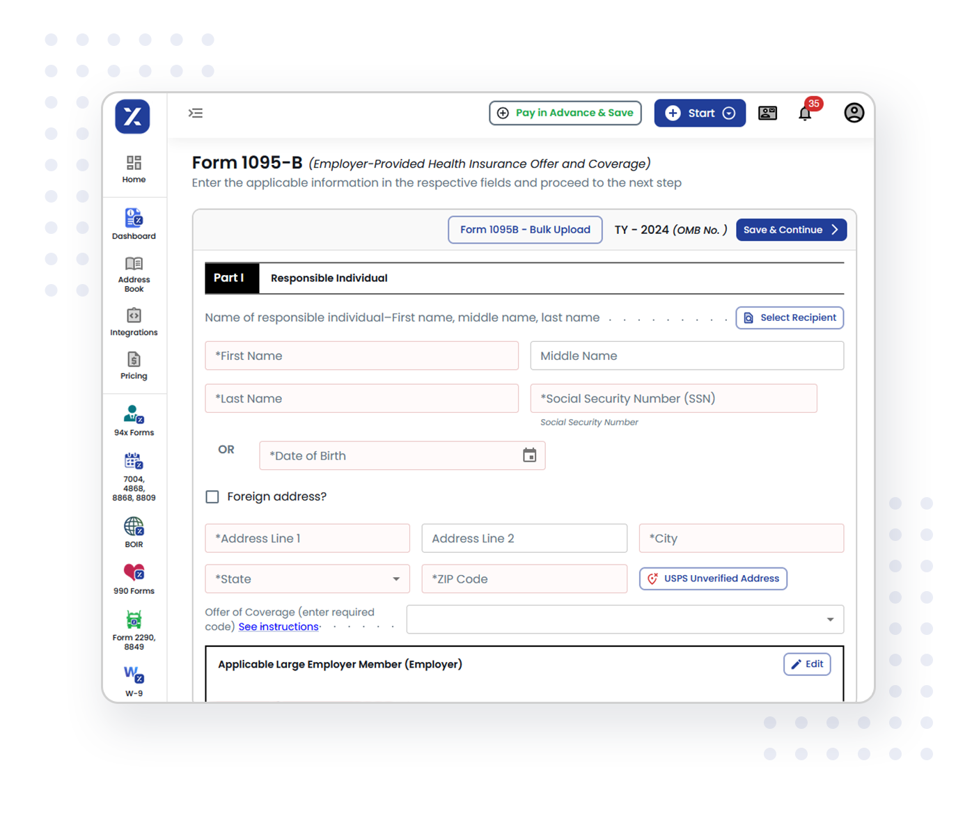 Simplify your 1095-B form filing in just Four steps