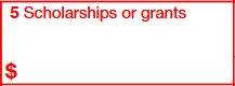 Box 5: Scholarships or Grants