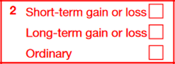 Box 2: Type of Gain or Loss