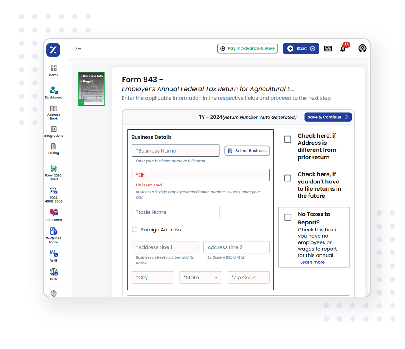 E File Form 943 For Agricultural Employers Taxzerone®