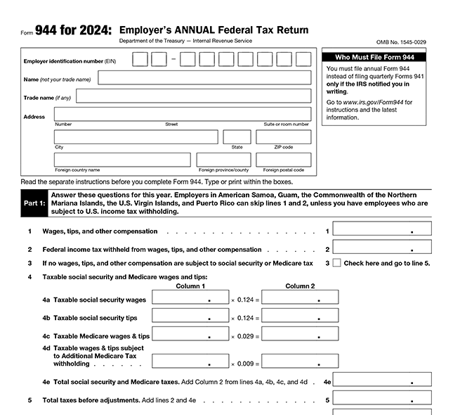 Employer’s Annual Federal Tax Return.