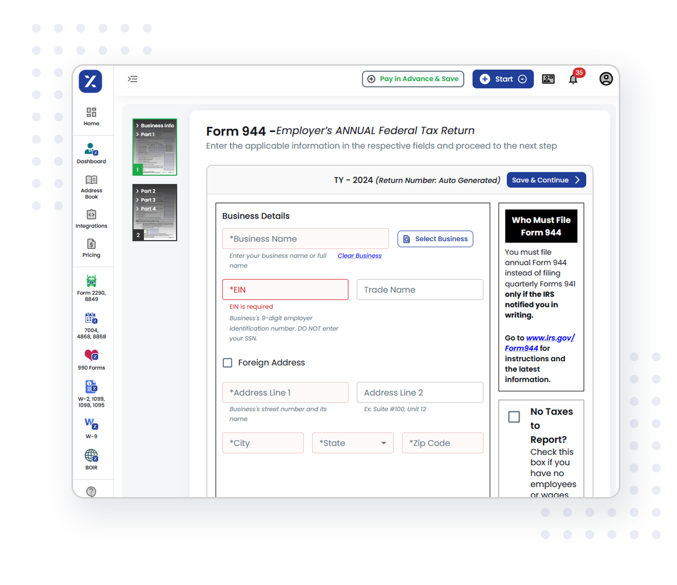 File your Form 944 in just three easy steps