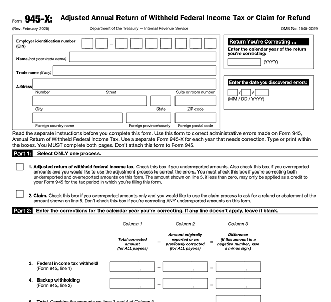 What is Form 945?