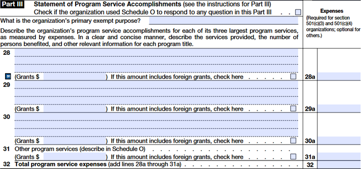 Part III - Statement of Program Service Accomplishments