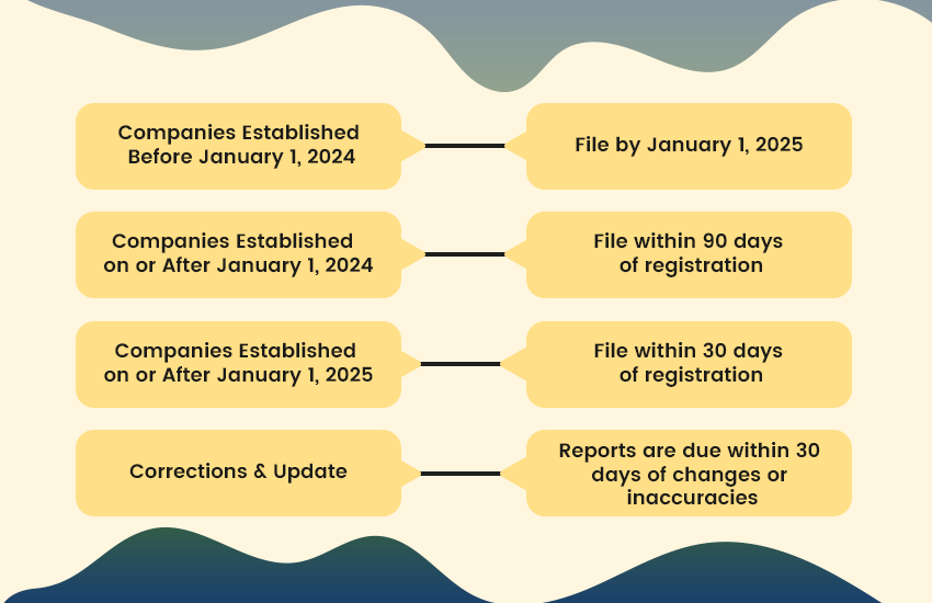  Beneficial Ownership Information Report (BOIR) Filing Deadlines