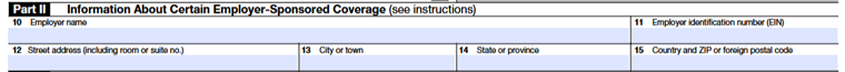 Part II – Information About Certain Employer-Sponsored Coverage 