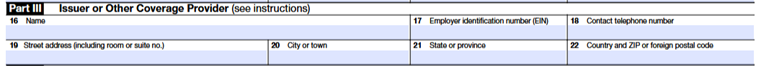 Part III – Issuer or Other Coverage Provider 