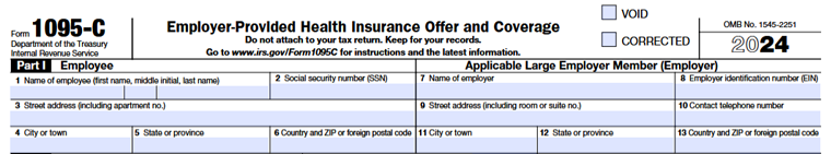 Part I - Employee and Applicable Large Employer Member (Employer) 