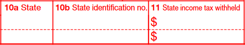 Box 10 and 11: State information