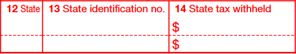 Box 12 to 14: State information