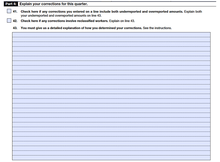 Part 4: Explain Your Corrections for This Quarter