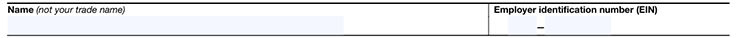 Enter the legal name and EIN of the business.