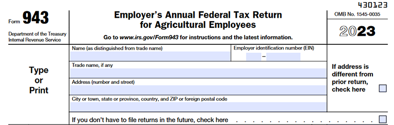 Form 943 Instructions: Report Agricultural Employment Taxes