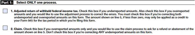 Part 1: Choose the tax adjustment option