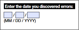 Enter the date on which the administrative error