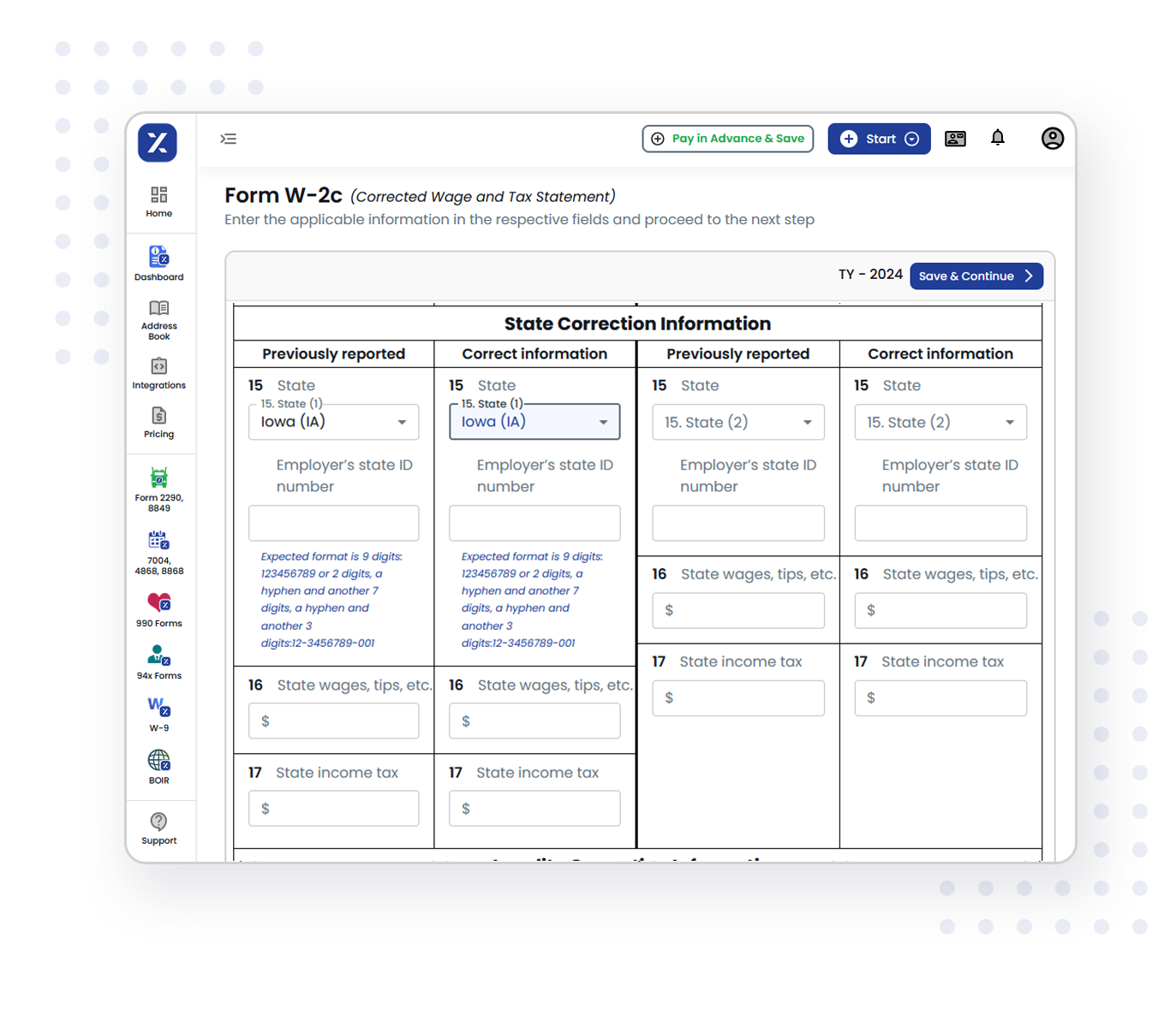 Form W-2c Corrections for Iowa Filings