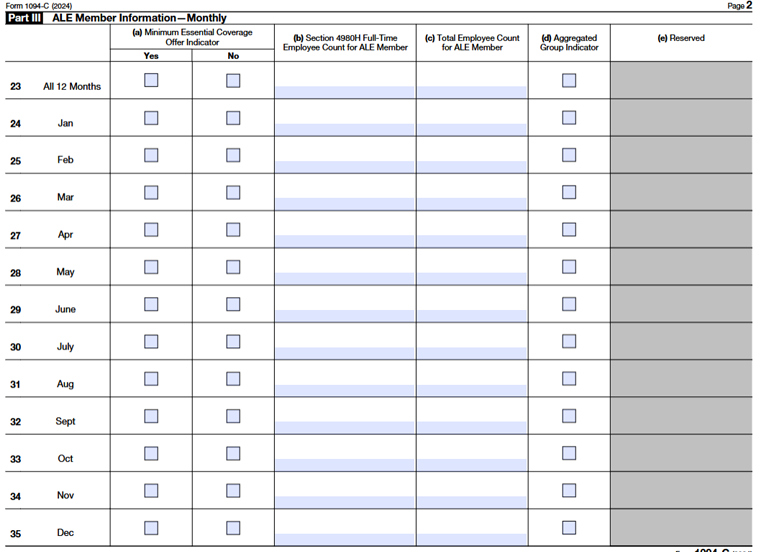 Part III - ALE Member Information—Monthly 