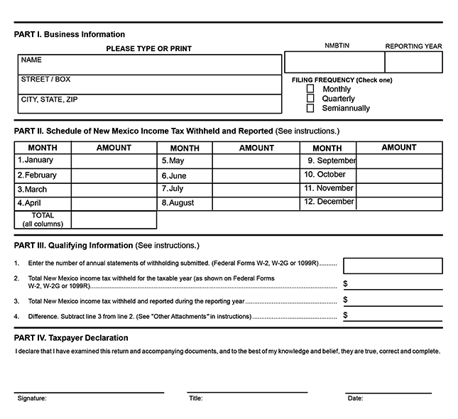 New Mexico Form RPD-41072: W-2 Reconciliation