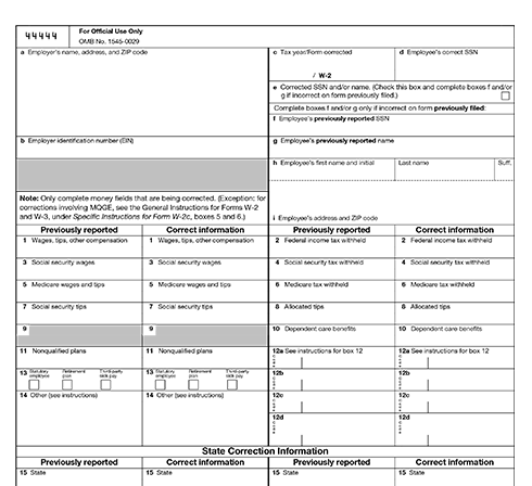 W-2 Corrections for Nebraska Filings